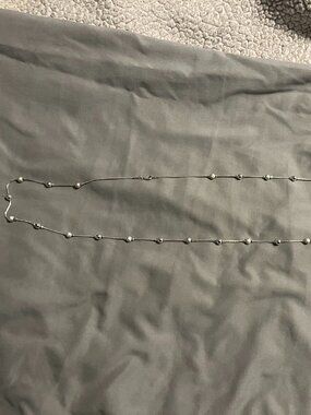 20" Silver Beaded Necklace - beautiful!
